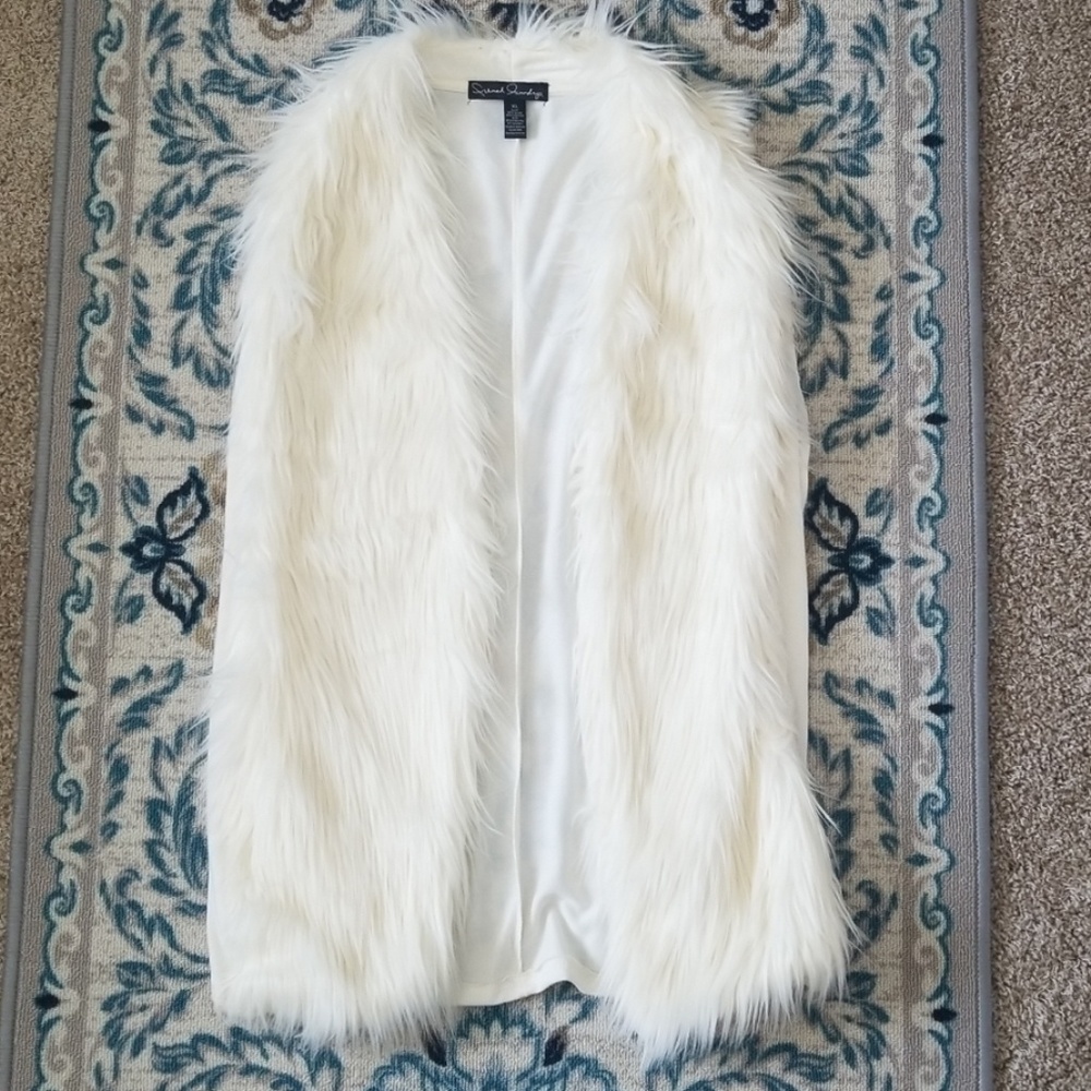 French Laundry Cream Faux Fur Vest